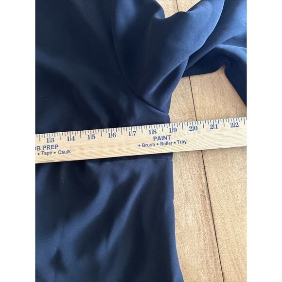 Lauren Ralph Lauren Dress Medium 10 Keyhole Neck 3/4 Sleeve Knee Length Black - Picture 12 of 15
